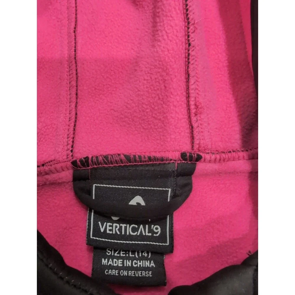 VERTICAL 9 YOUTH FULL ZIP JACKET SIZE LARGE 14  BLACK W/REFLECTIVE LOGO